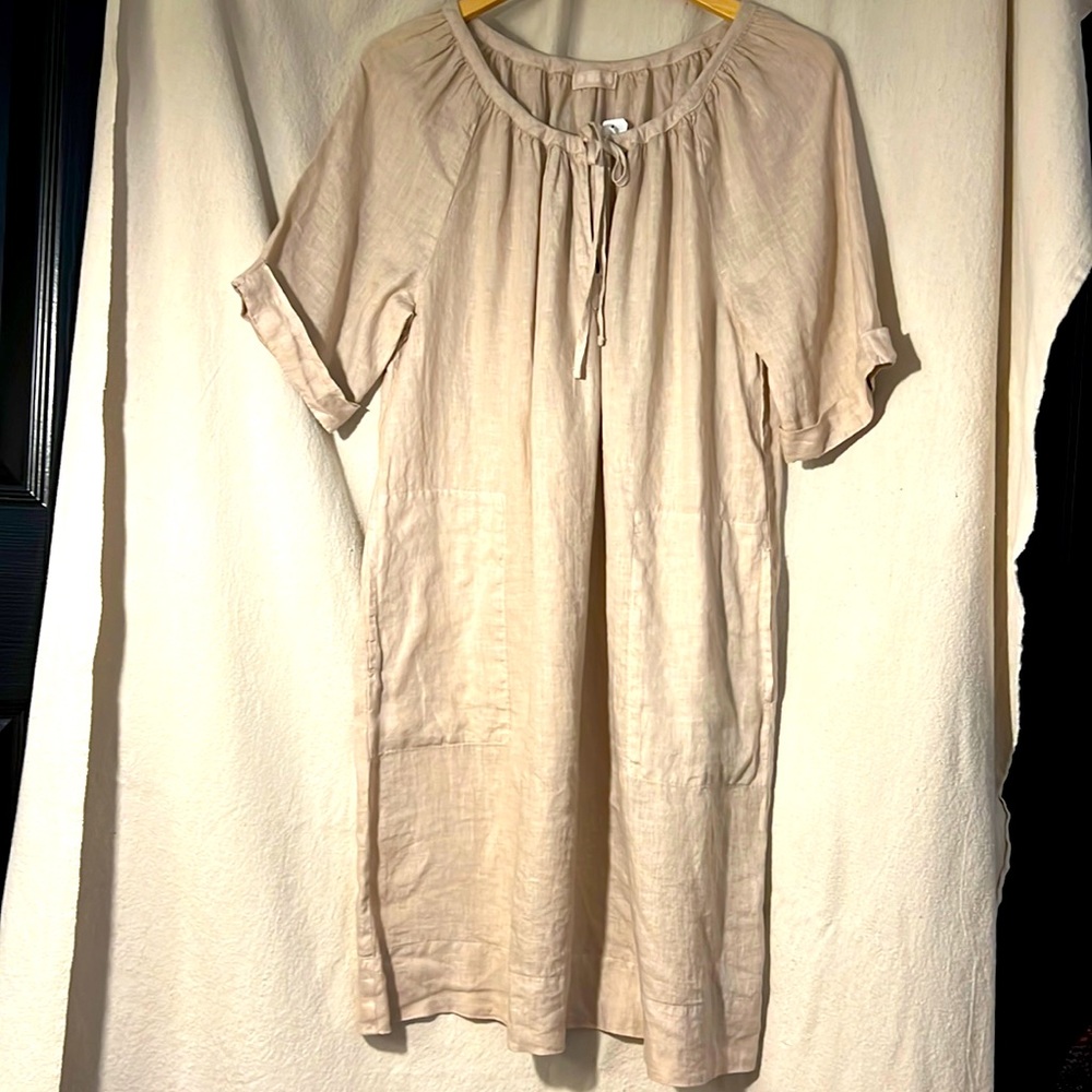 CP Shades Neeko beige linen dress